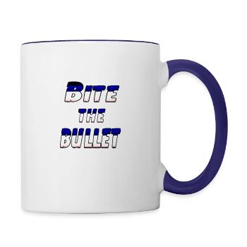 Bite the bullet - Contrast Coffee Mug - white/cobalt blue - Right