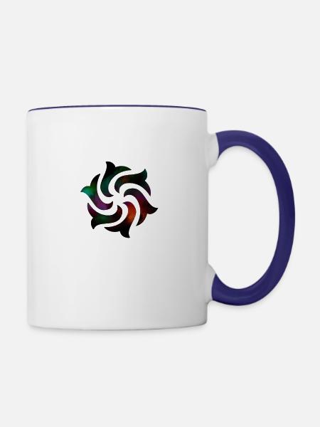 Circle design - Contrast Coffee Mug - white/cobalt blue