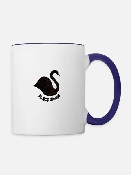Black swan - Contrast Coffee Mug - white/cobalt blue