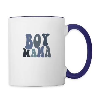 boy mama - Contrast Coffee Mug - white/cobalt blue - Right