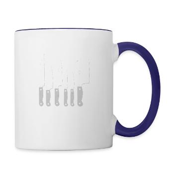 Knife kit kitchen foodie gadget shirt - Contrast Coffee Mug - white/cobalt blue - Right