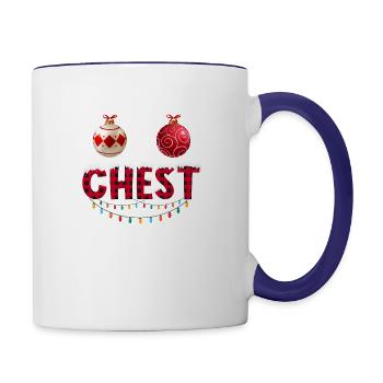 Chest Nuts Christmas Matching Couple Chestnuts - Contrast Coffee Mug - white/cobalt blue - Right