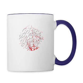 Believe in Yourself for Dark Colors - Contrast Coffee Mug - white/cobalt blue - Right