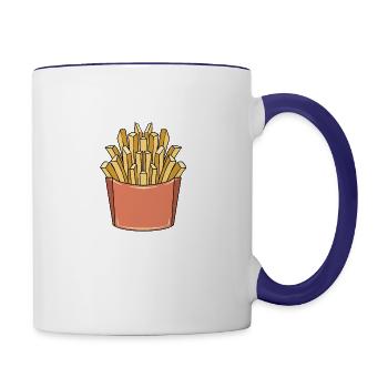 French Fries, Extra Fries, foodie - Contrast Coffee Mug - white/cobalt blue - Right