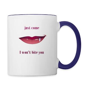 Halloween Vampire - Contrast Coffee Mug - white/cobalt blue - Right