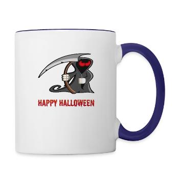 Halloween's scary and terrifying design - Contrast Coffee Mug - white/cobalt blue - Right