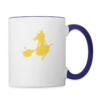 witches for holidays halloween - Contrast Coffee Mug - white/cobalt blue - Right