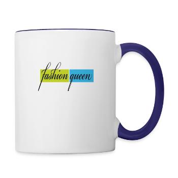 fashion queen design for fashion lovers - Contrast Coffee Mug - white/cobalt blue - Right