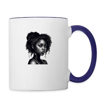 Mono Black Girl Magic - Contrast Coffee Mug - white/cobalt blue - Right