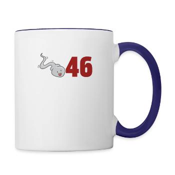 46 Years Ago I Was The Fastest - Contrast Coffee Mug - white/cobalt blue - Right