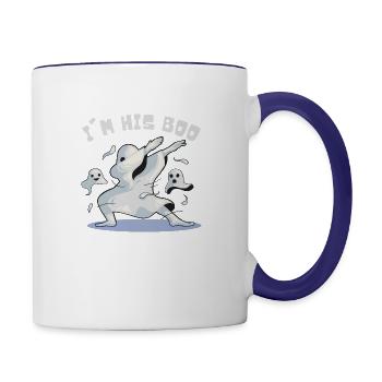 FUNNY GHOST Ghost Of Disapproval - Contrast Coffee Mug - white/cobalt blue - Right
