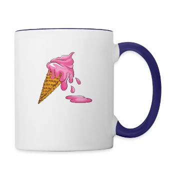 Melting Ice cream, Ice cream Cone - Contrast Coffee Mug - white/cobalt blue - Right
