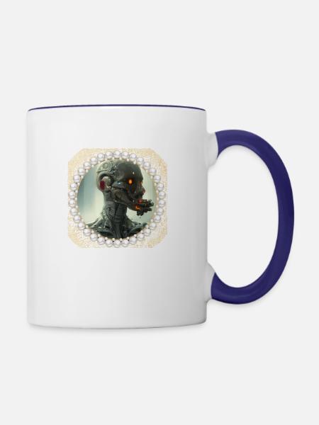 Roboto - Contrast Coffee Mug - white/cobalt blue
