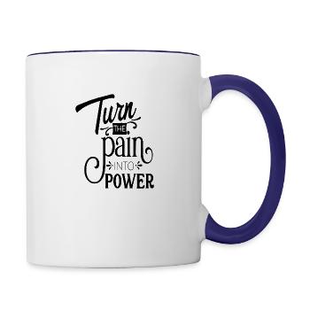Turn The Pain Into Power - Contrast Coffee Mug - white/cobalt blue - Right