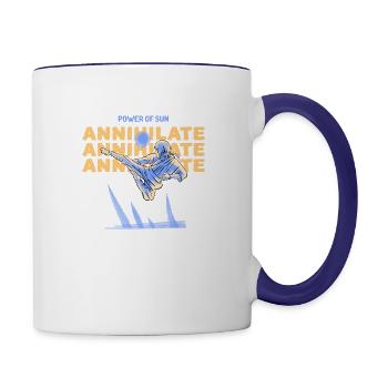 Annihilate Anime Action - Contrast Coffee Mug - white/cobalt blue - Right
