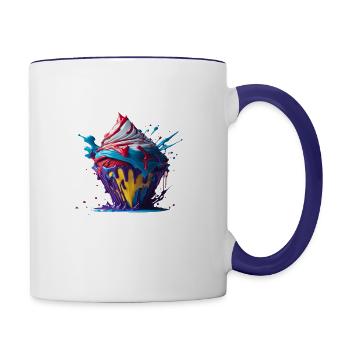ice cream - Contrast Coffee Mug - white/cobalt blue - Right