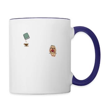 books and coffee and dogs and social justice - Contrast Coffee Mug - white/cobalt blue - Right