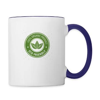 Organic T-Shirt , 100% ORGANIC PRODUCT - Contrast Coffee Mug - white/cobalt blue - Right