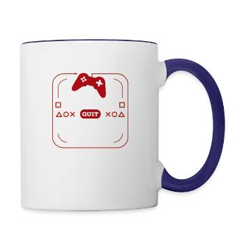 Gamers never quit we simply restart - Contrast Coffee Mug - white/cobalt blue - Right