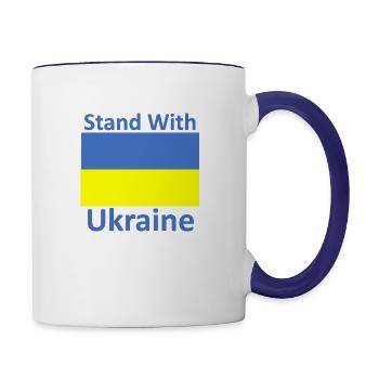 Stand with Ukraine - Contrast Coffee Mug - white/cobalt blue - Right