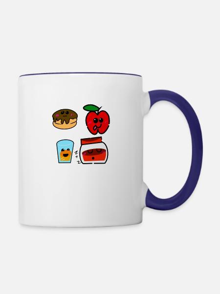 Breakfast time - Contrast Coffee Mug - white/cobalt blue