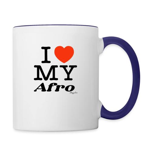 I LOVE MY AFRO (black text design) - Contrast Coffee Mug