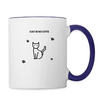 Cat lovers - Contrast Coffee Mug - white/cobalt blue - Right