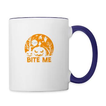 Bite Me - Contrast Coffee Mug - white/cobalt blue - Right