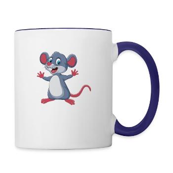 Rat t shirt design - Contrast Coffee Mug - white/cobalt blue - Right