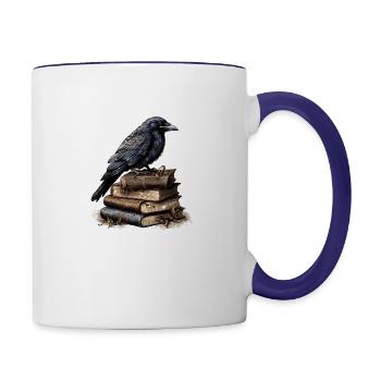 Gothic Raven - Contrast Coffee Mug - white/cobalt blue - Right