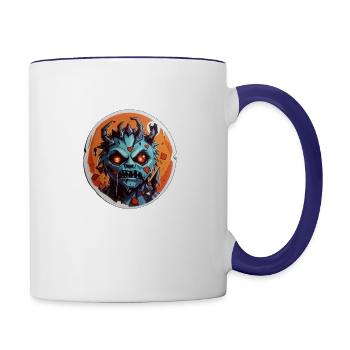 A terrifying monster - Contrast Coffee Mug - white/cobalt blue - Right