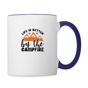 Life is better by the campfire 01 - Contrast Coffee Mug - white/cobalt blue - Right
