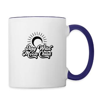 Positive Quotes Stay Wild Moon Child - Contrast Coffee Mug - white/cobalt blue - Right