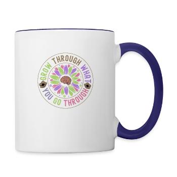 Grow through what you go through - Contrast Coffee Mug - white/cobalt blue - Right