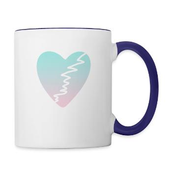rainbow broken heart - Contrast Coffee Mug - white/cobalt blue - Right