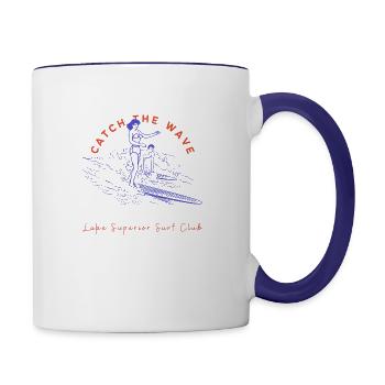 Catch The Wave Lake Superior - Contrast Coffee Mug - white/cobalt blue - Right