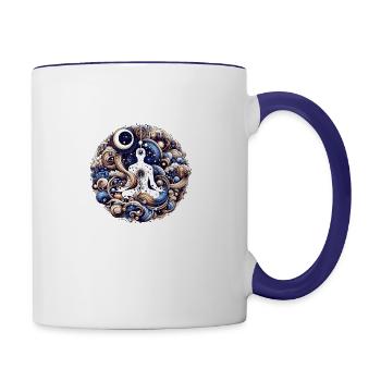 The Cosmic Yogi - Contrast Coffee Mug - white/cobalt blue - Right
