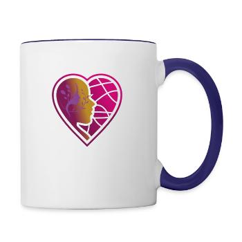 Amazing Heart Teching girl art design - Contrast Coffee Mug - white/cobalt blue - Right