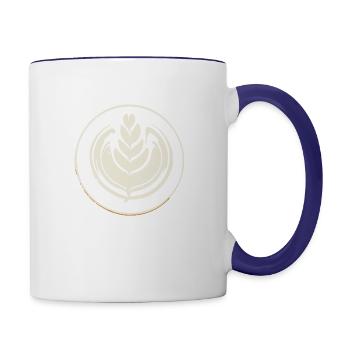Latte Art Rosetta Latte Art Barista - Contrast Coffee Mug - white/cobalt blue - Right