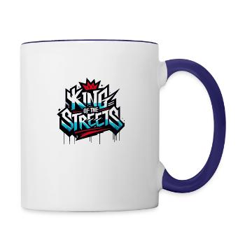 King of streets - Contrast Coffee Mug - white/cobalt blue - Right