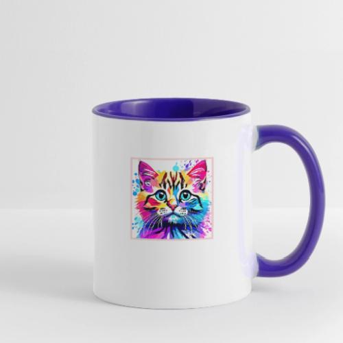 Vivid Kitty Vibes Design - Contrast Coffee Mug