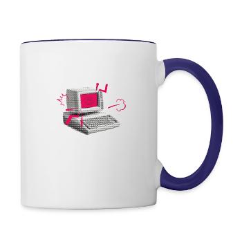 Loading Errors – Glitchy Retro Computer Design - Contrast Coffee Mug - white/cobalt blue - Right