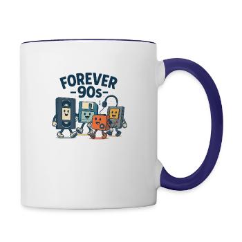 Forever 90s - Contrast Coffee Mug - white/cobalt blue - Right