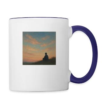 Watching the Sky - Contrast Coffee Mug - white/cobalt blue - Right