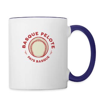 Pays Basque Pelote - Contrast Coffee Mug - white/cobalt blue - Right