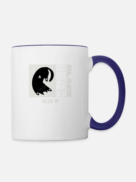 Black cat Streetwear - Contrast Coffee Mug - white/cobalt blue