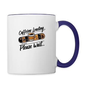 Caffeine Loading... Please Wait - Contrast Coffee Mug - white/cobalt blue - Right