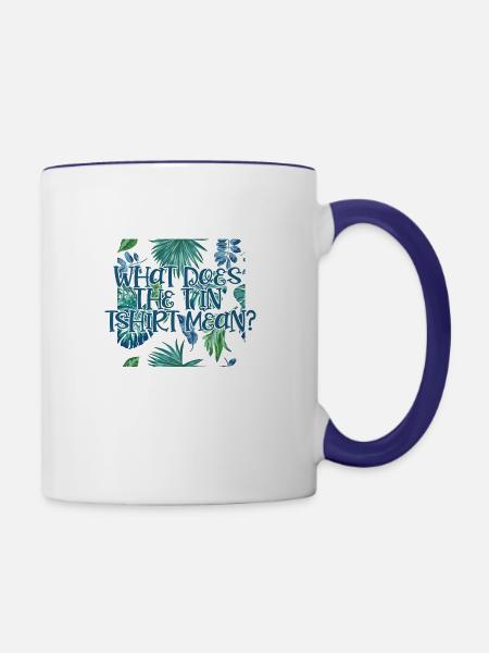 what does the t in t-shirt mean - Contrast Coffee Mug - white/cobalt blue