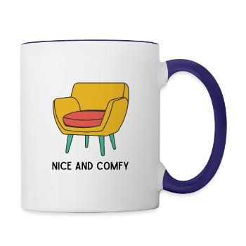 NICE AND COMFY - Contrast Coffee Mug - white/cobalt blue - Right