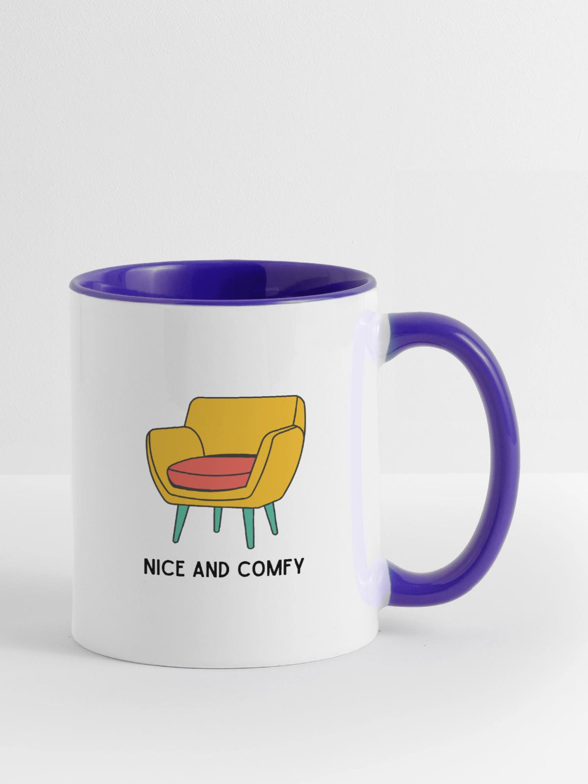 NICE AND COMFY - Contrast Coffee Mug - white/cobalt blue - Right